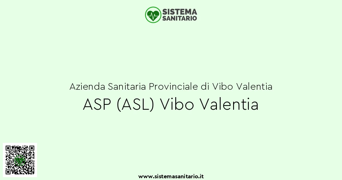 ASP ASL Vibo Valentia SistemaSanitario It