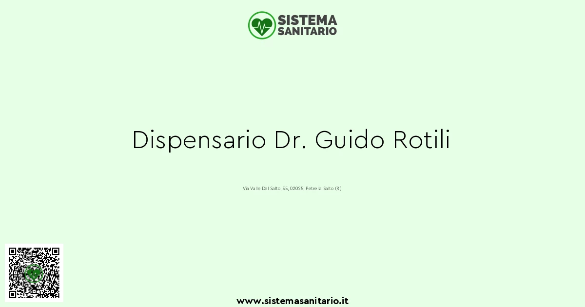 Dispensario Dr Guido Rotili A Petrella Salto RI SistemaSanitario It