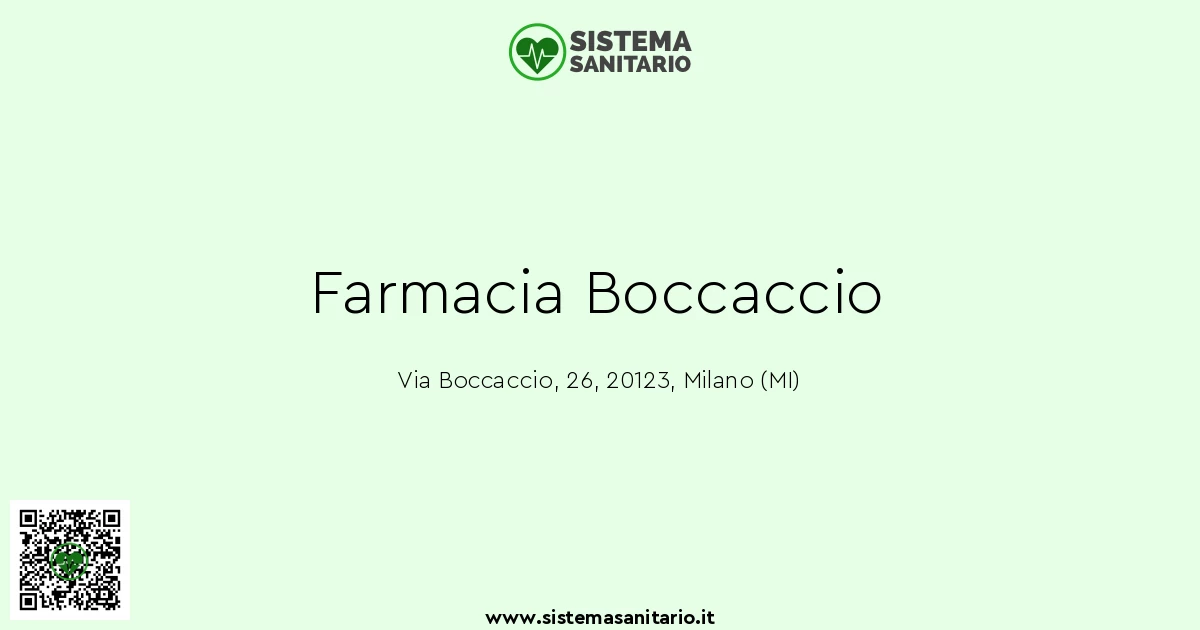 Farmacia Boccaccio A Milano Mi Sistemasanitario It