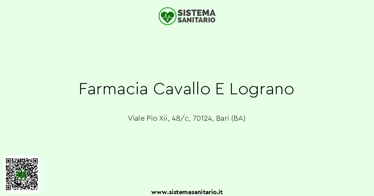 Farmacia Cavallo E Lograno A Bari BA SistemaSanitario It