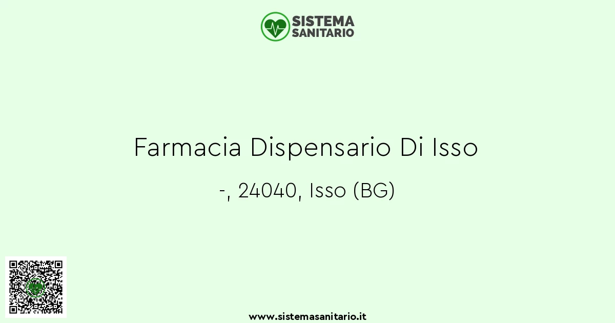 Farmacia Dispensario Di Isso A Isso BG SistemaSanitario It