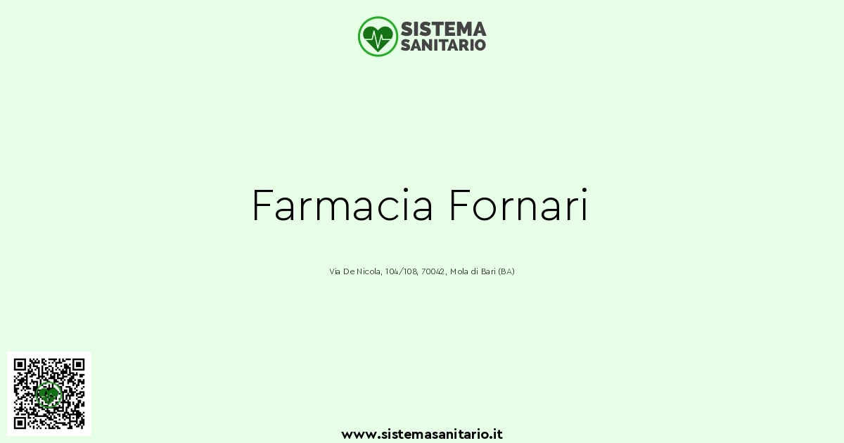 Farmacia Fornari A Mola Di Bari Ba Sistemasanitario It