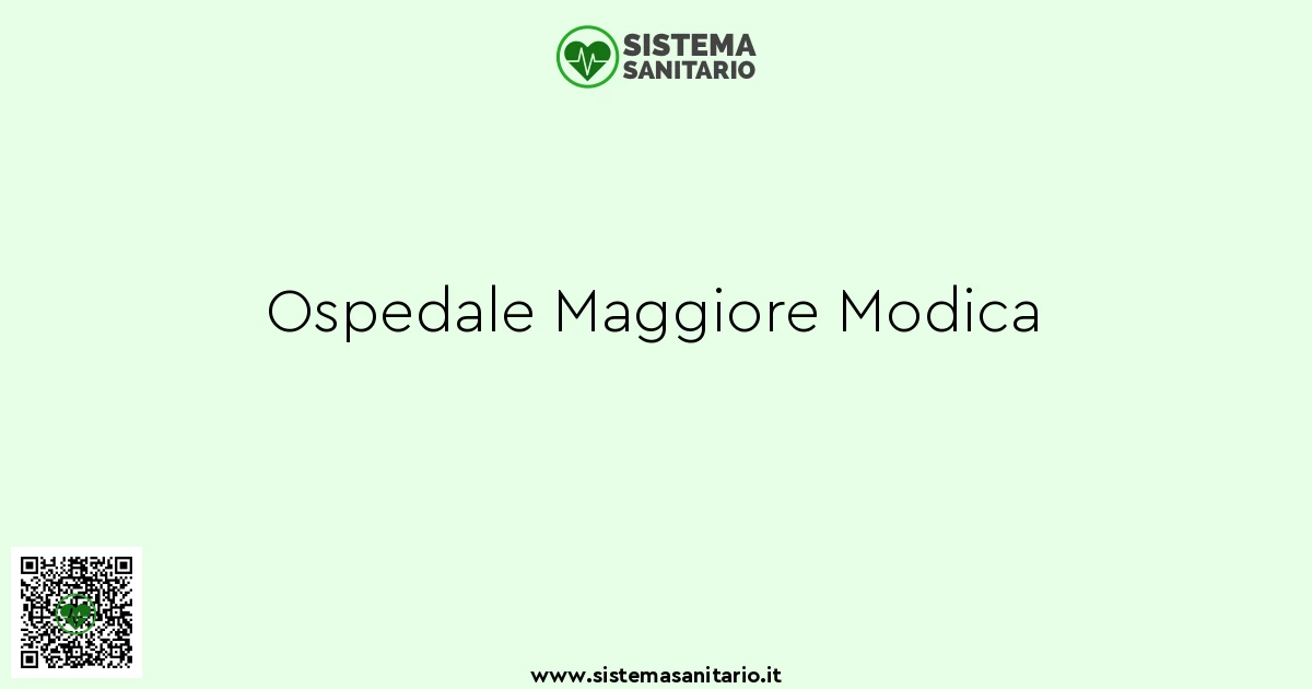 Ospedale Maggiore Modica A Modica RG SistemaSanitario It