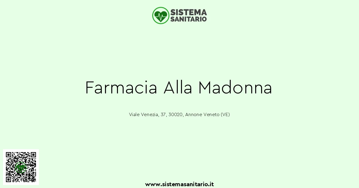 Farmacia Alla Madonna A Annone Veneto Ve Sistemasanitario It